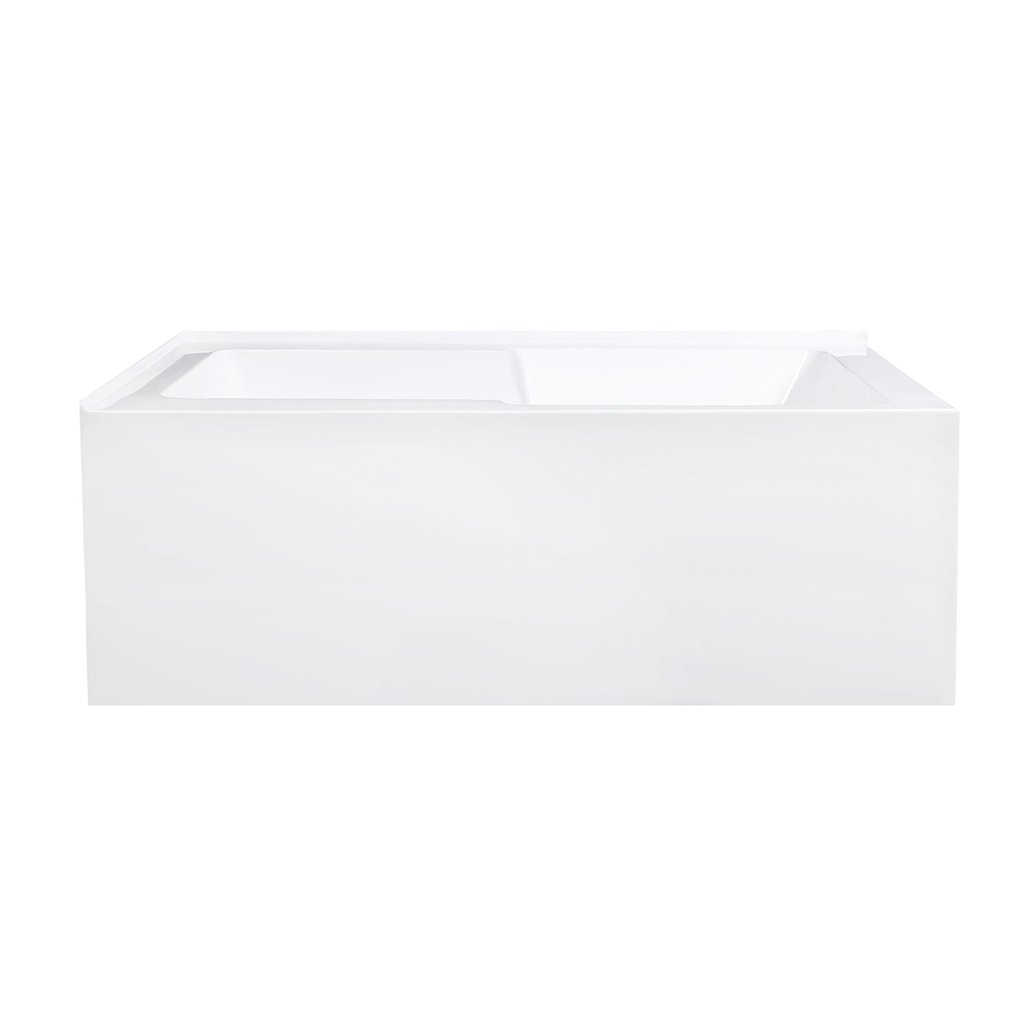 Aqua Eden VTAM6032L22S 60" Acrylic Rectangular 2-Wall Corner Alcove Tub with Corner Apron, Left Hand Drain Hole, Glossy White