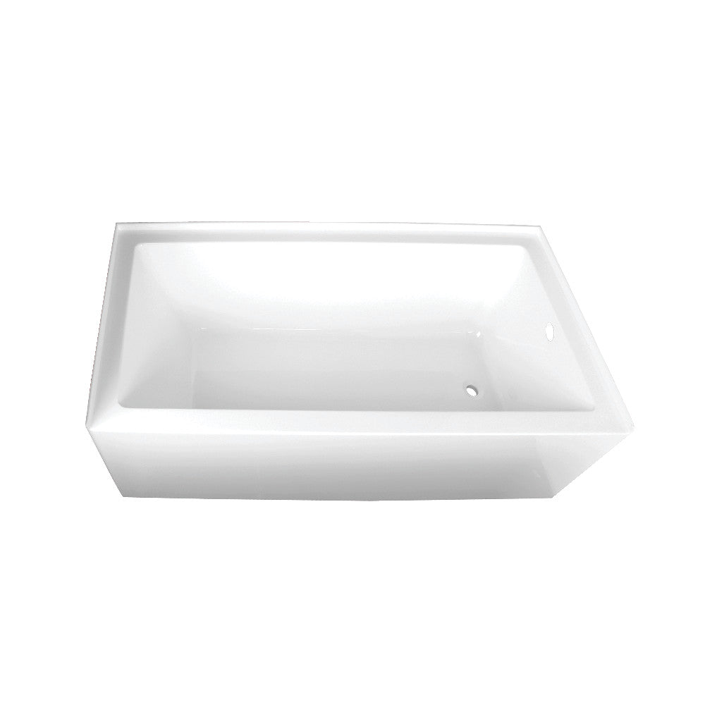 Aqua Eden VTAP603222R 60" Acrylic Rectangular 3-Wall Alcove Tub, Right Hand Drain Hole, Glossy White