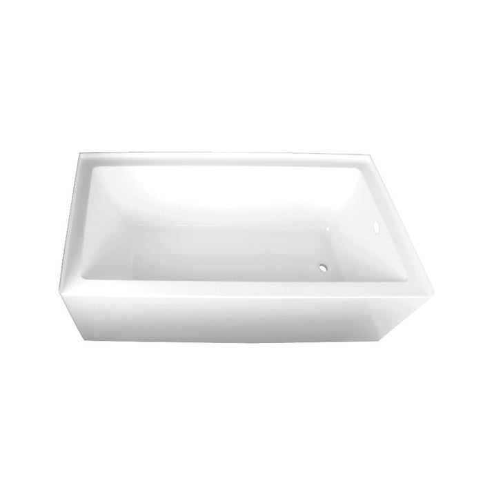 Aqua Eden VTAP603222R 60" Acrylic Rectangular 3-Wall Alcove Tub, Right Hand Drain Hole, Glossy White