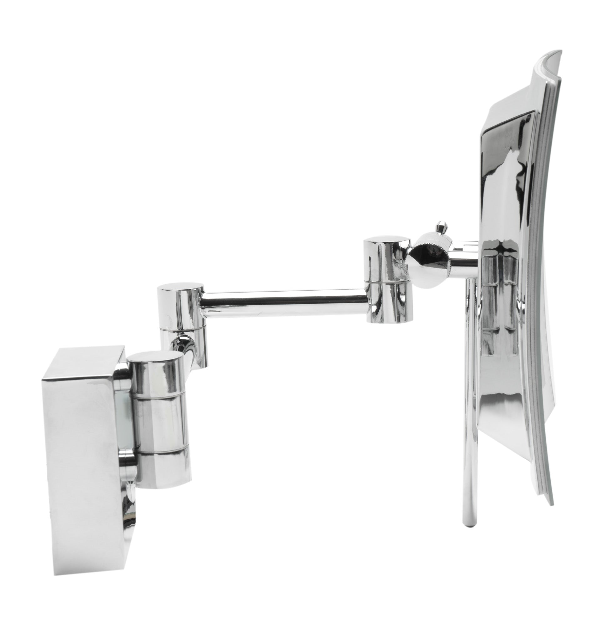 ALFI ABM8WLED-PC Polished Chrome Wall Mount Square 8" 5x Magnifying Cosmetic Mirror with Light