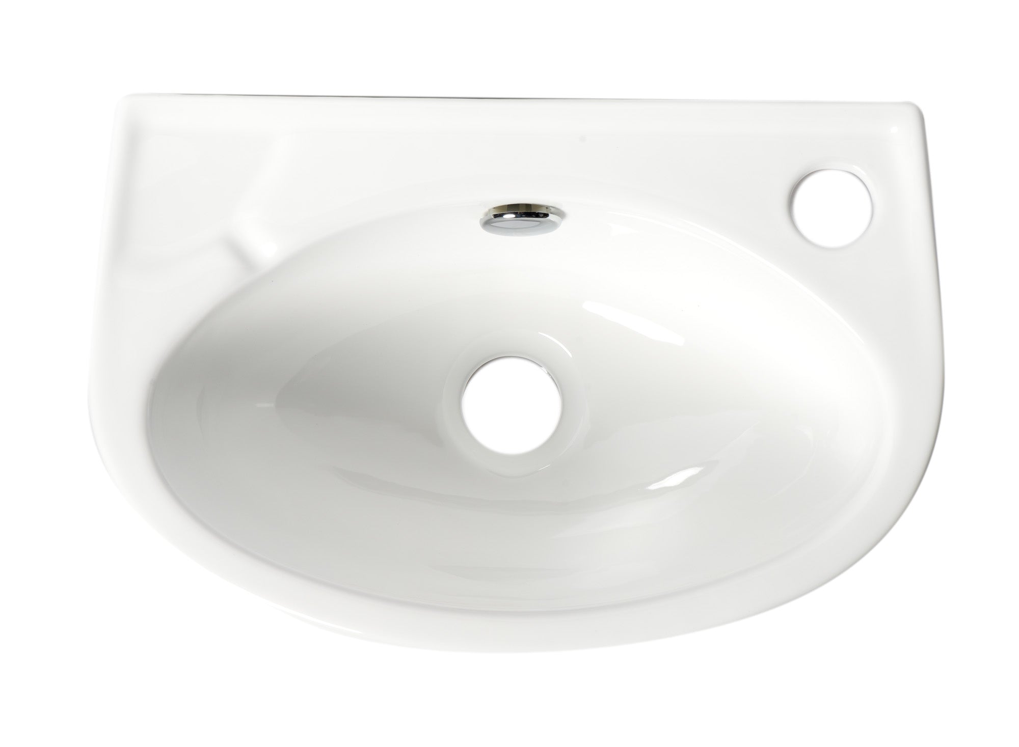 ALFI ABC118 White 14" Small Wall Mounted Ceramic Sink with Faucet Hole