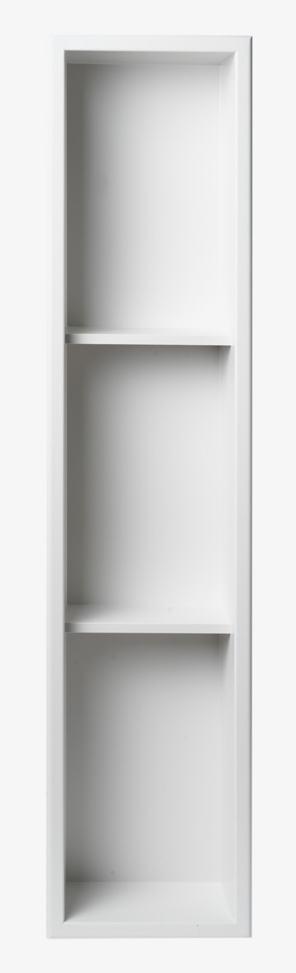 ALFI ABNC0836-W 8" x 36" White Matte Stainless Steel Vertical Triple Shelf Bath Shower Niche