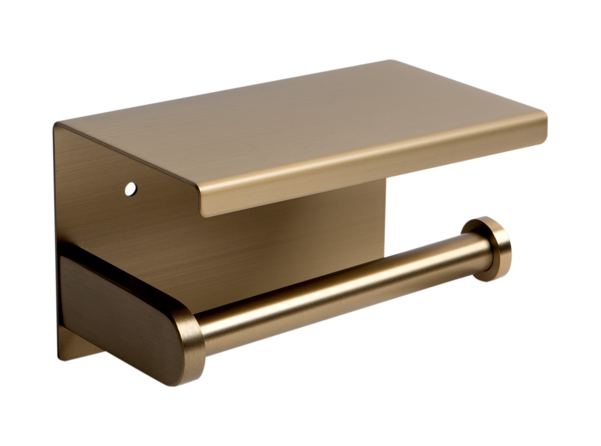 ALFI ABTPP66-BG Brushed Gold PVD Stainless Steel Toilet Paper Holder with Shelf