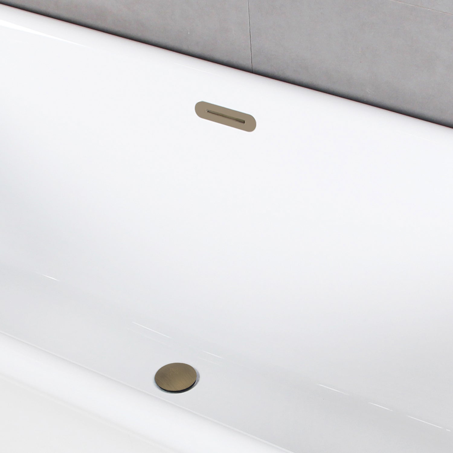 Kingston Brass VT7DE512823C423 51" Acrylic Oval Double Ended Freestanding Tub with Drain, Glossy White/Antique Brass
