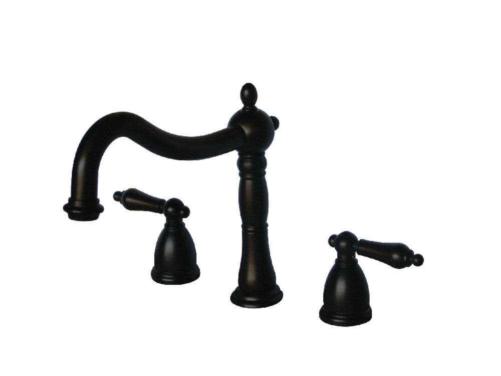 Kingston Brass KS1345AL Heritage Two-Handle Deck Mount Roman Tub Faucet, Oil Rubbed Bronze