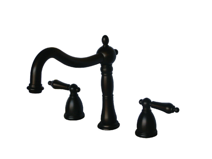Kingston Brass KS1345AL Heritage Two-Handle Deck Mount Roman Tub Faucet, Oil Rubbed Bronze