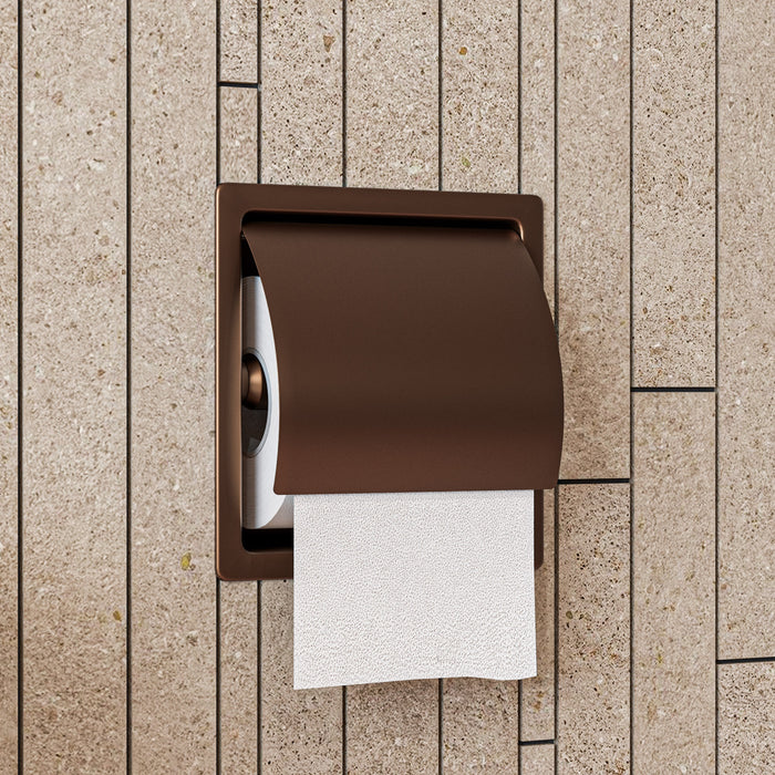 ALFI ABTPP77-BC PVD Brushed Copper Stainless Steel Recessed Toilet Paper Holder with Cover