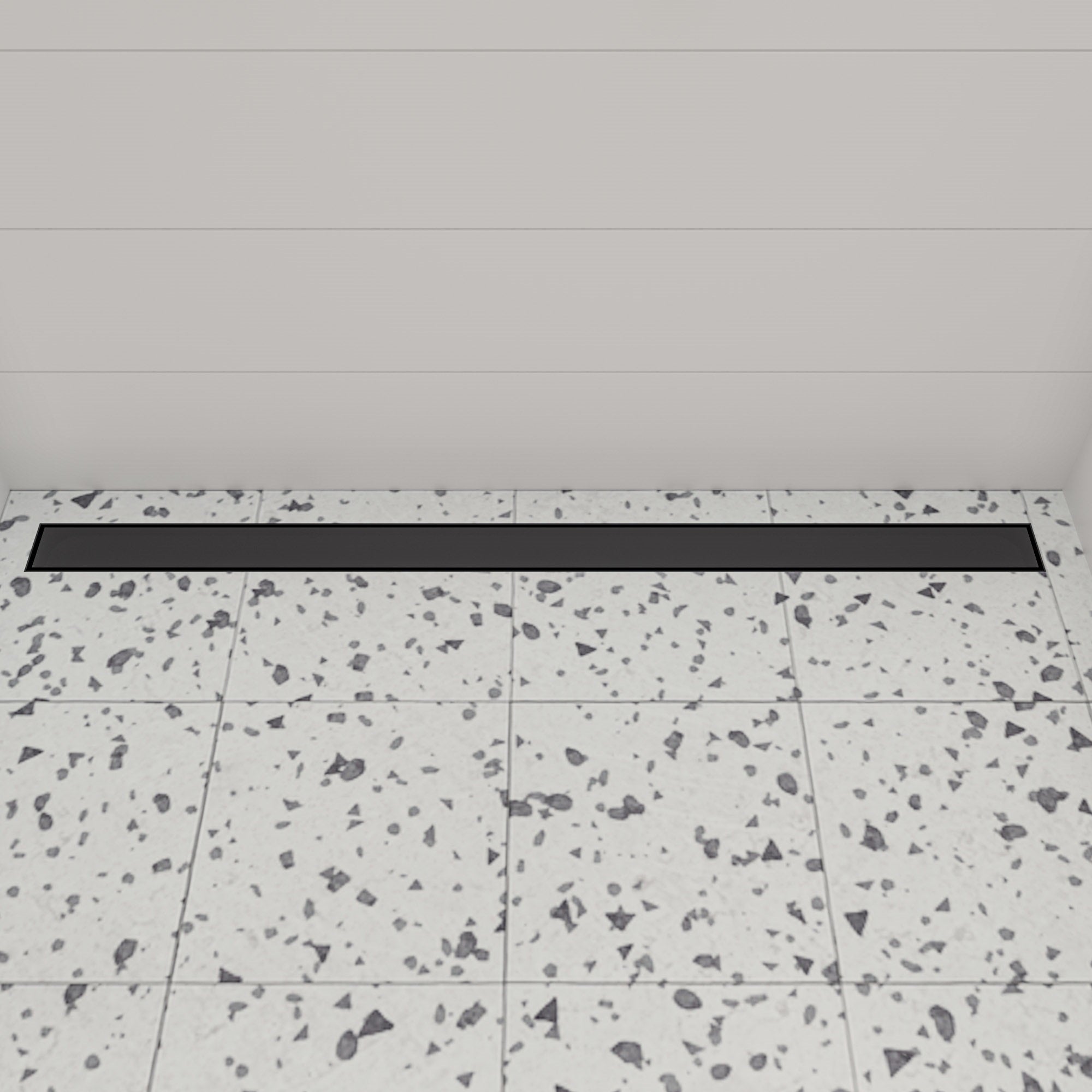 ALFI ABLD47B-BM 47" Black Matte Brushed Stainless Steel Linear Shower Drain with Solid Cover