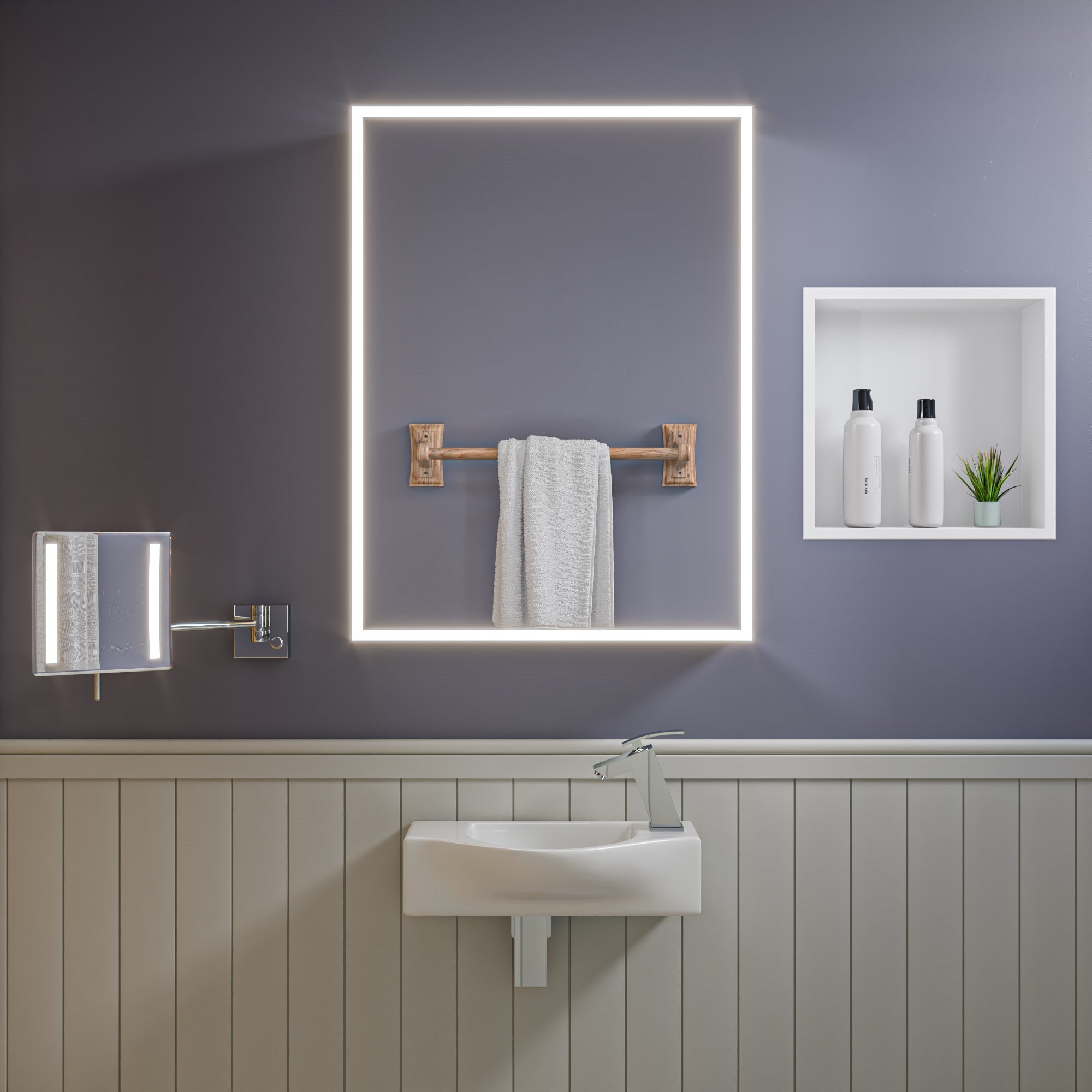 ALFI ABC114 White 18" Small Wall Mounted Ceramic Sink with Faucet Hole