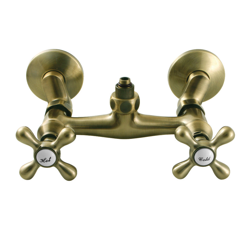 Kingston Brass CC2133 Vintage Wall Mount Tub Faucet Body with Riser Adapter, Antique Brass