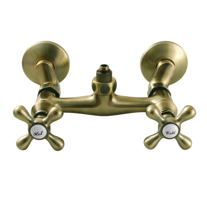 Kingston Brass CC2133 Vintage Wall Mount Tub Faucet Body with Riser Adapter, Antique Brass