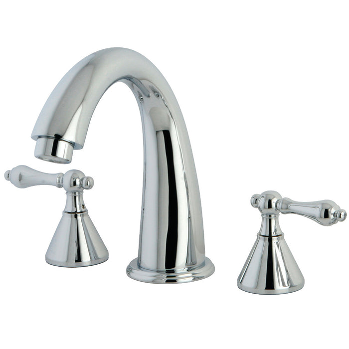 Kingston Brass KS2361AL Naples Two-Handle Deck Mount Roman Tub Faucet, Polished Chrome