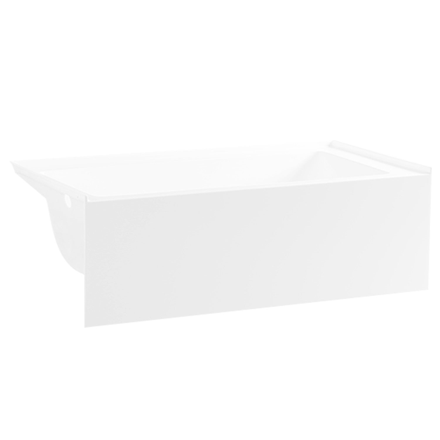 Aqua Eden VTAP663222L 66" Acrylic Rectangular 3-Wall Alcove Tub, Left Hand Drain, Glossy White
