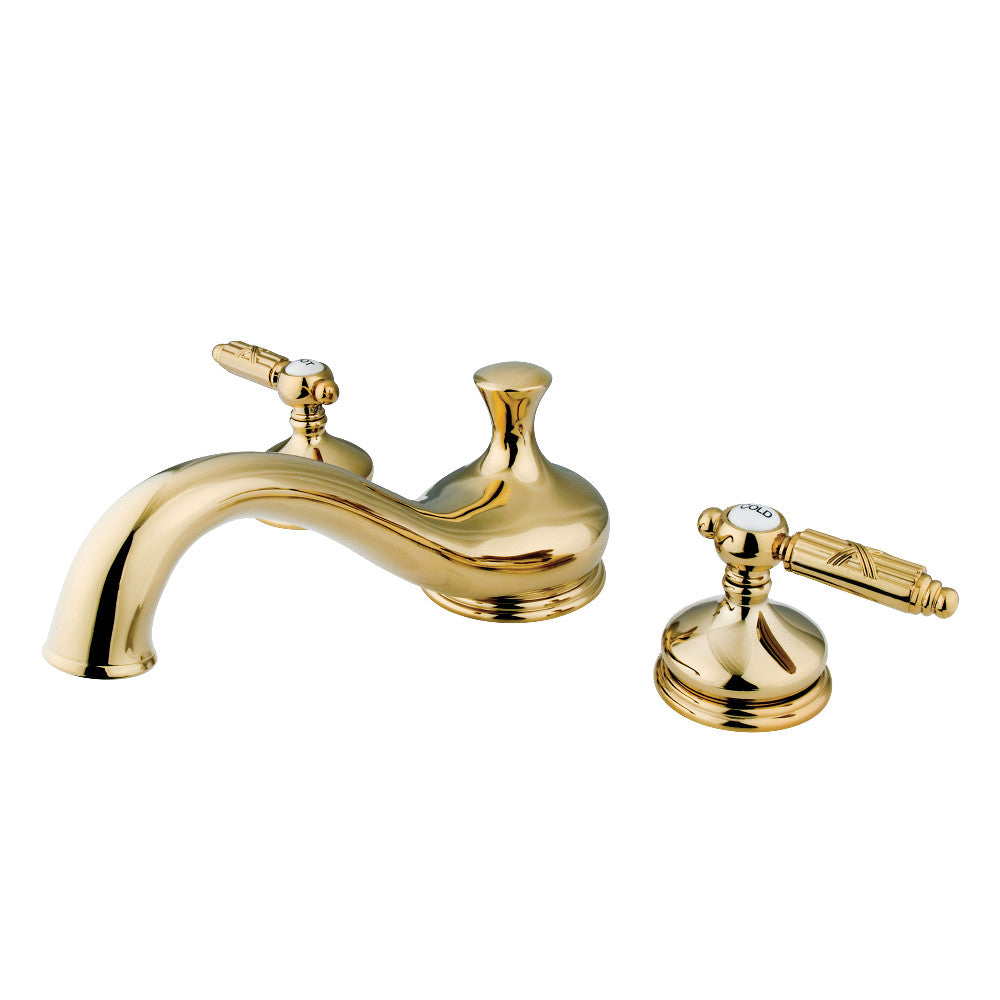 Kingston Brass KS3332GL Georgian Two-Handle Deck Mount Roman Tub Faucet, Polished Brass