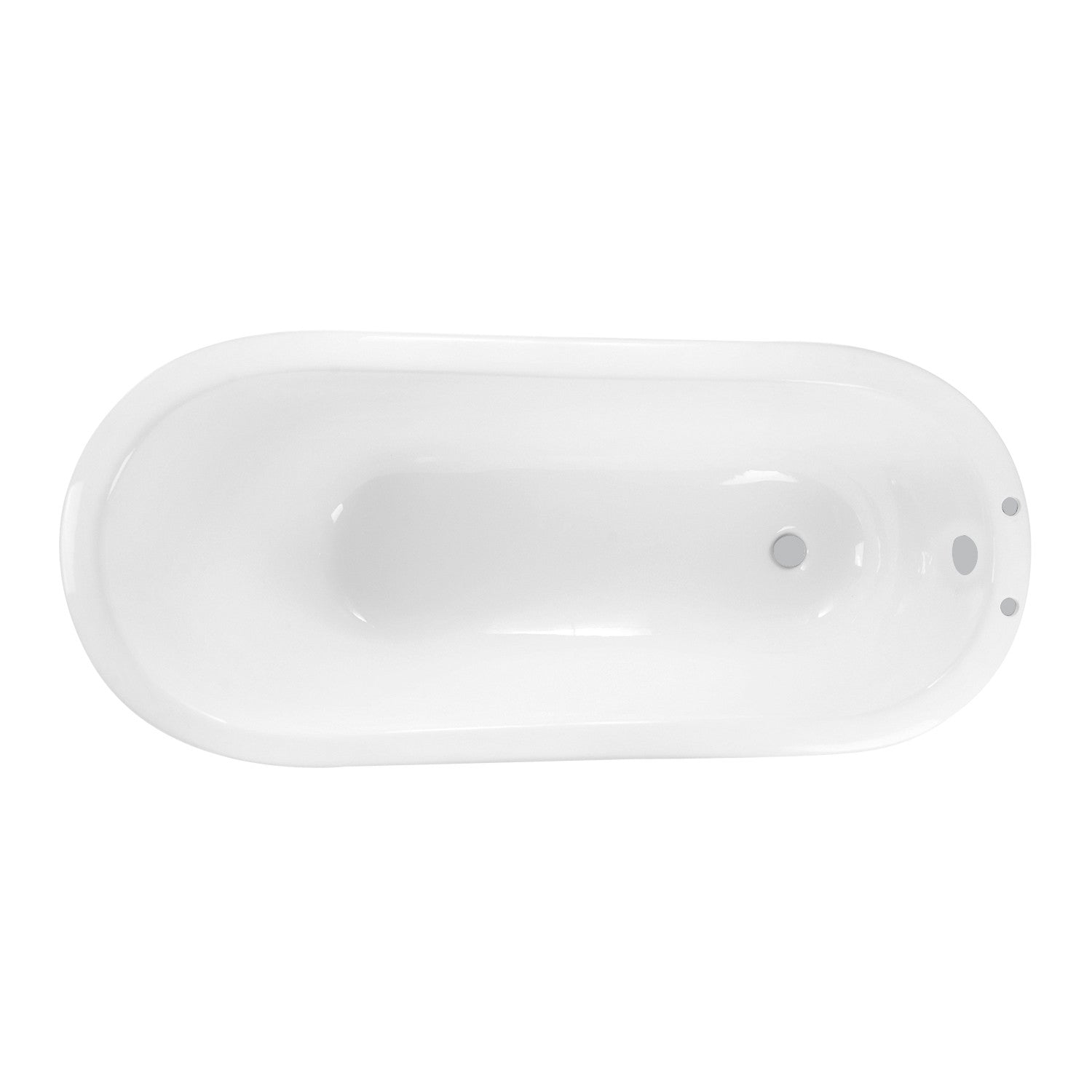 Aqua Eden VCT7D673128 67" Cast Iron Oval Single Slipper Pedestal Tub (7" Faucet Drillings), White