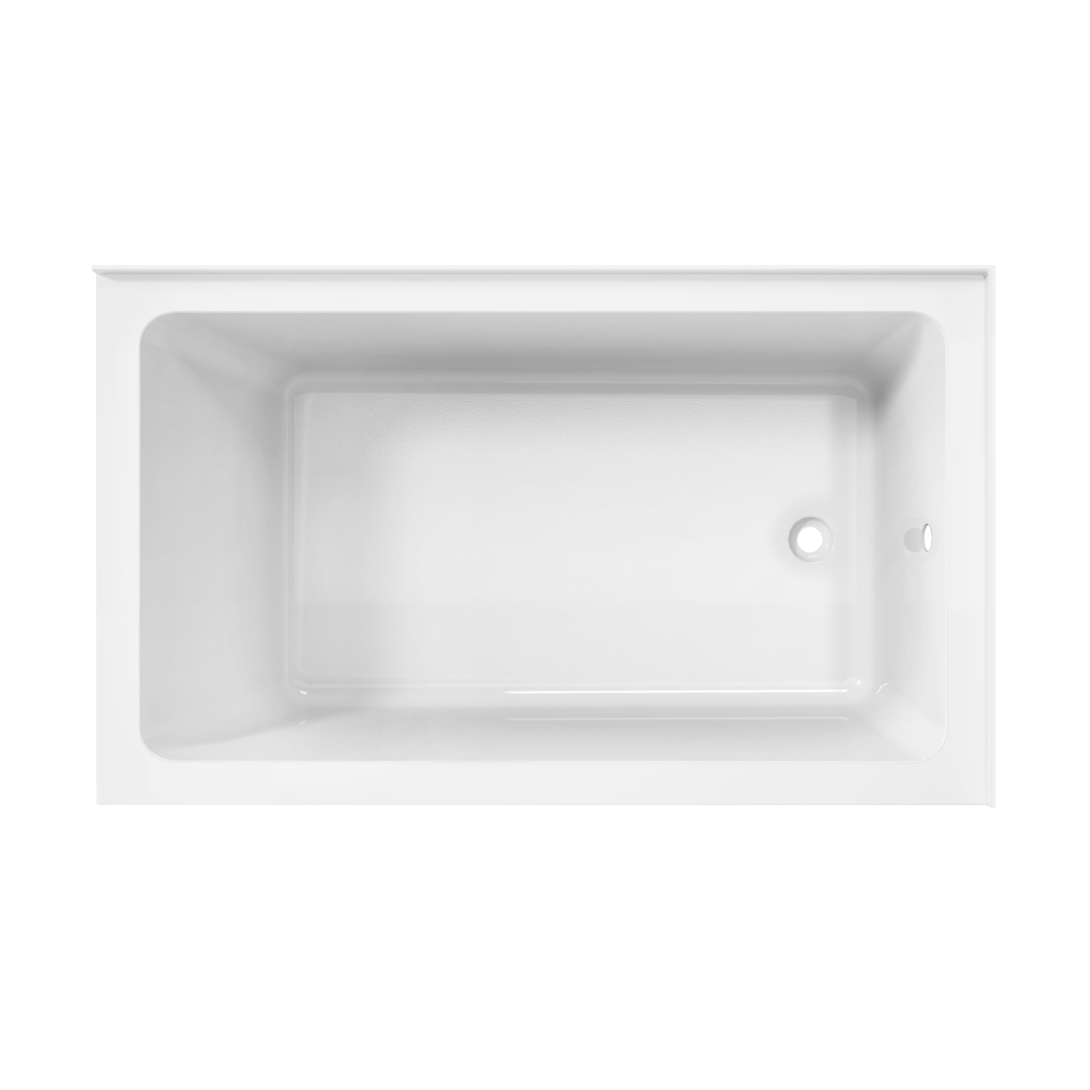 Aqua Eden VTAP6036R22TS 60" Acrylic Rectangular 2-Wall Corner Alcove Tub, Right Hand Drain, Glossy White