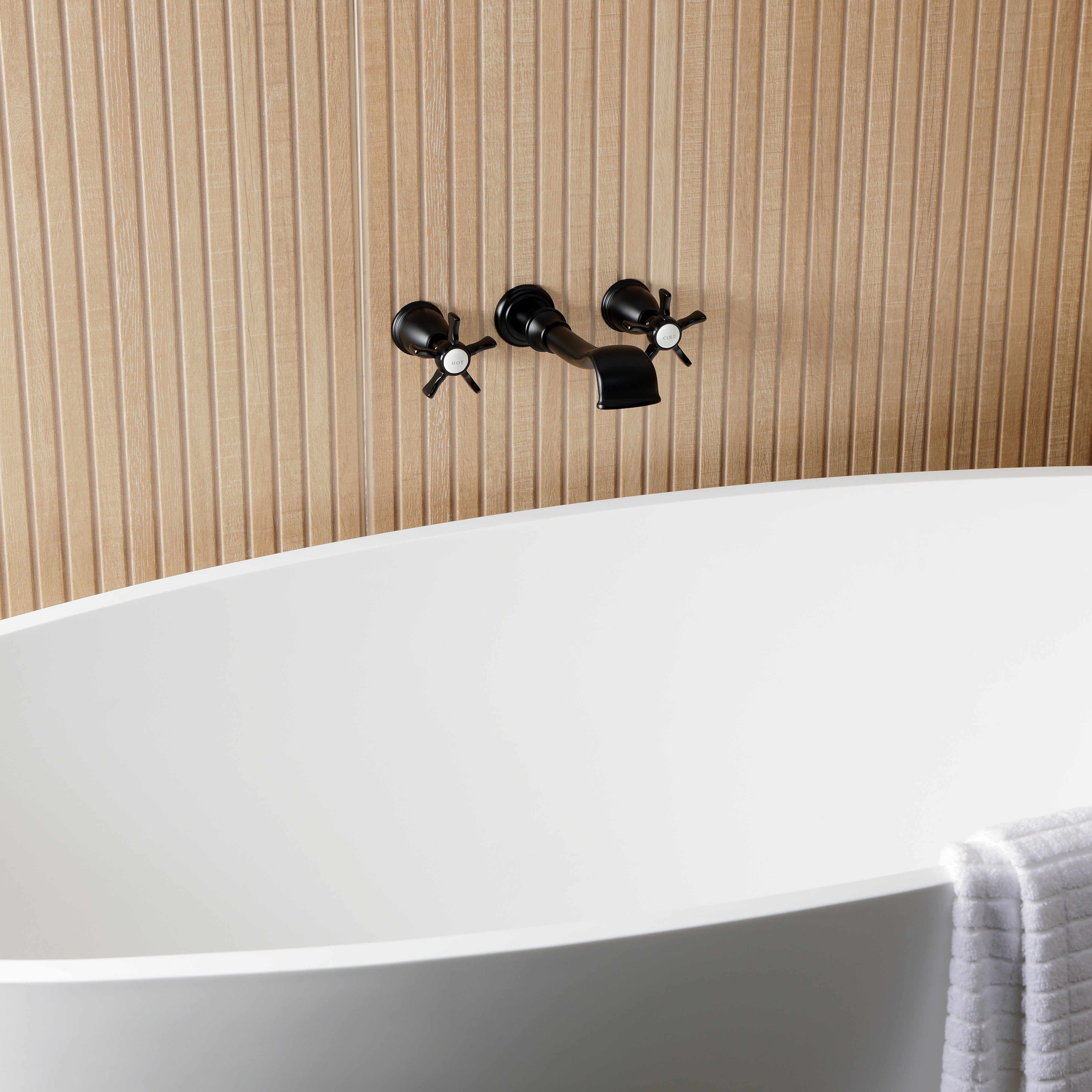 Kingston Brass KS5020NX Hamilton Two-Handle Wall Mount Roman Tub Faucet, Matte Black