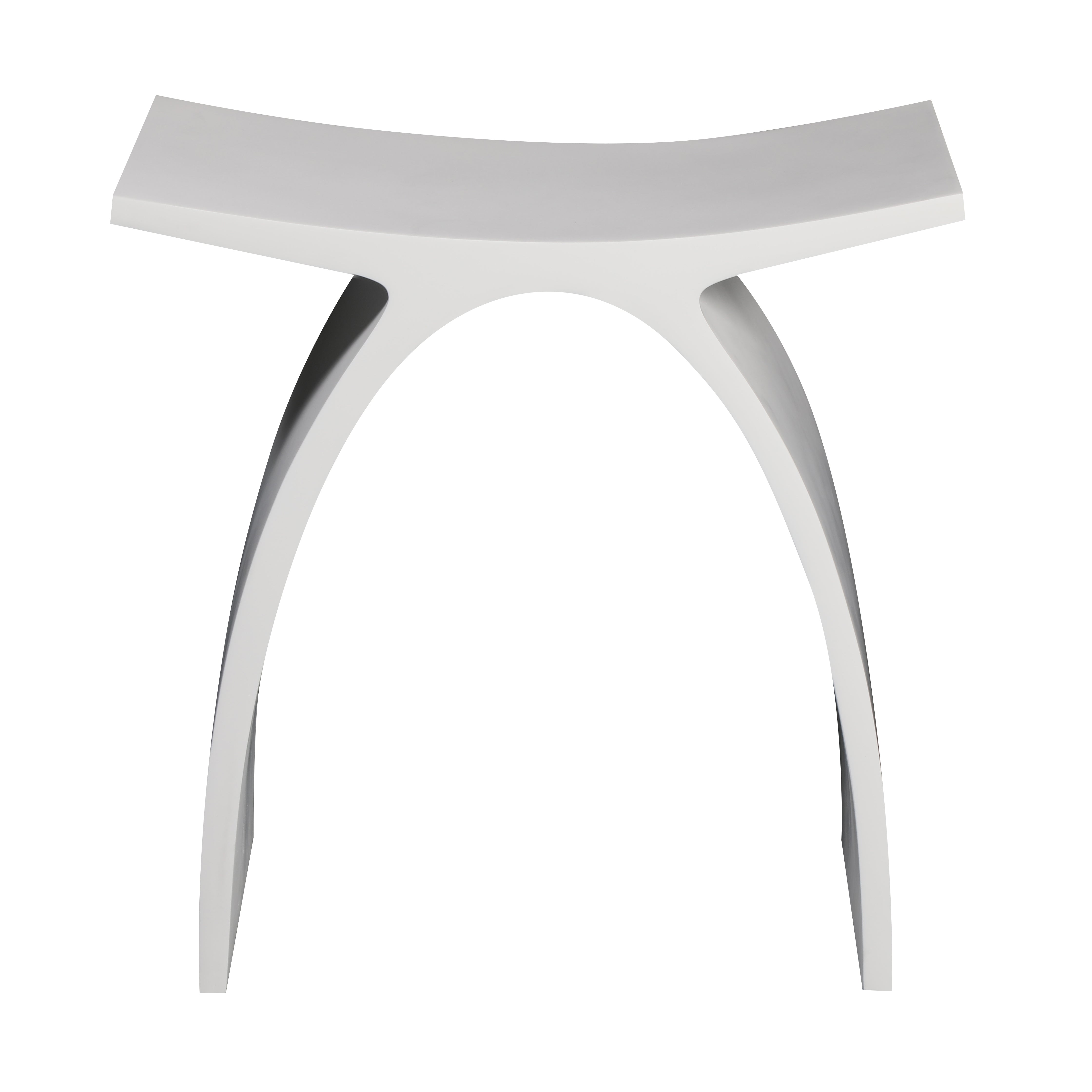 ALFI ABST77 Arched White Matte Solid Surface Resin Bathroom / Shower Stool