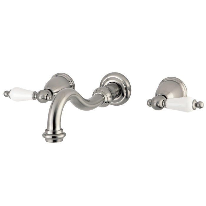 Kingston Brass KS3028PL Restoration Two-Handle Wall Mount Roman Tub Faucet, Brushed Nickel