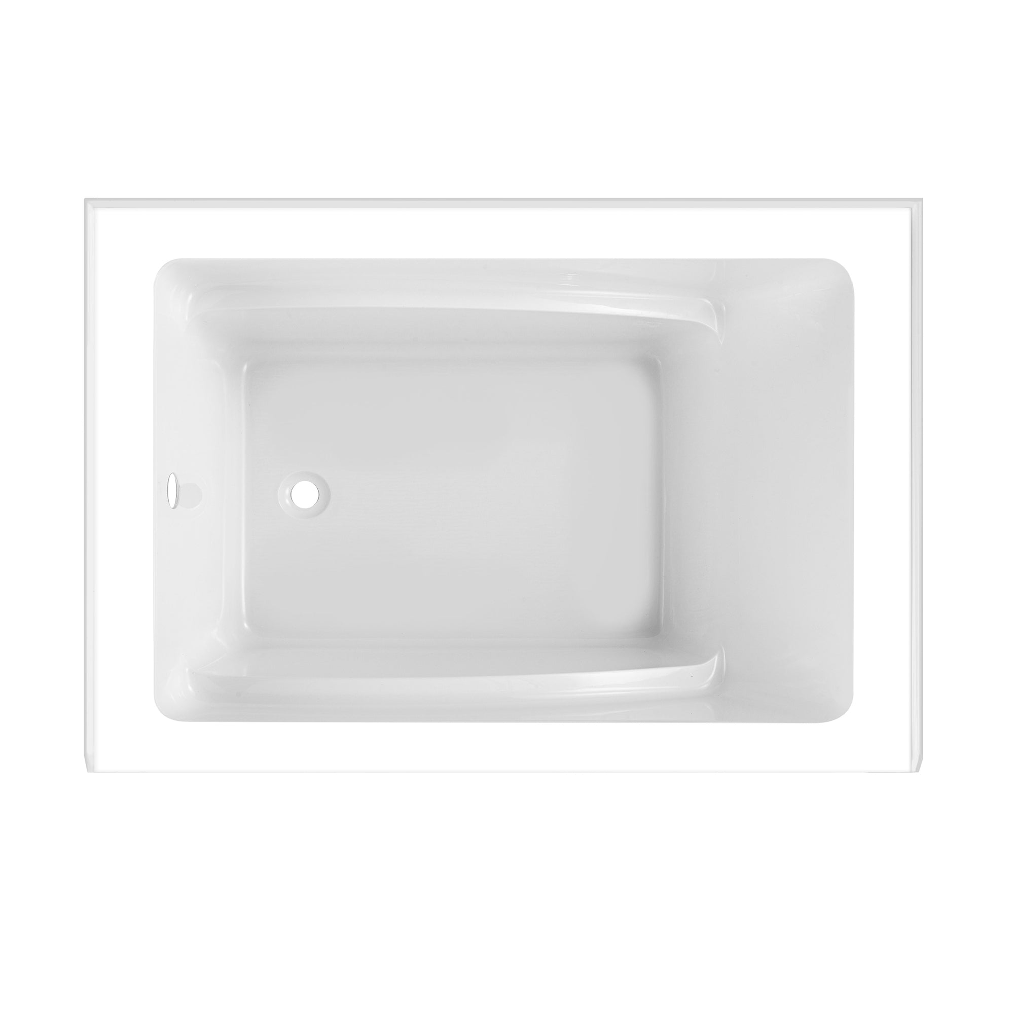 Aqua Eden VTAM4836L22T 48" Acrylic Rectangular 3-Wall Alcove Tub, Left Hand Drain, Glossy White