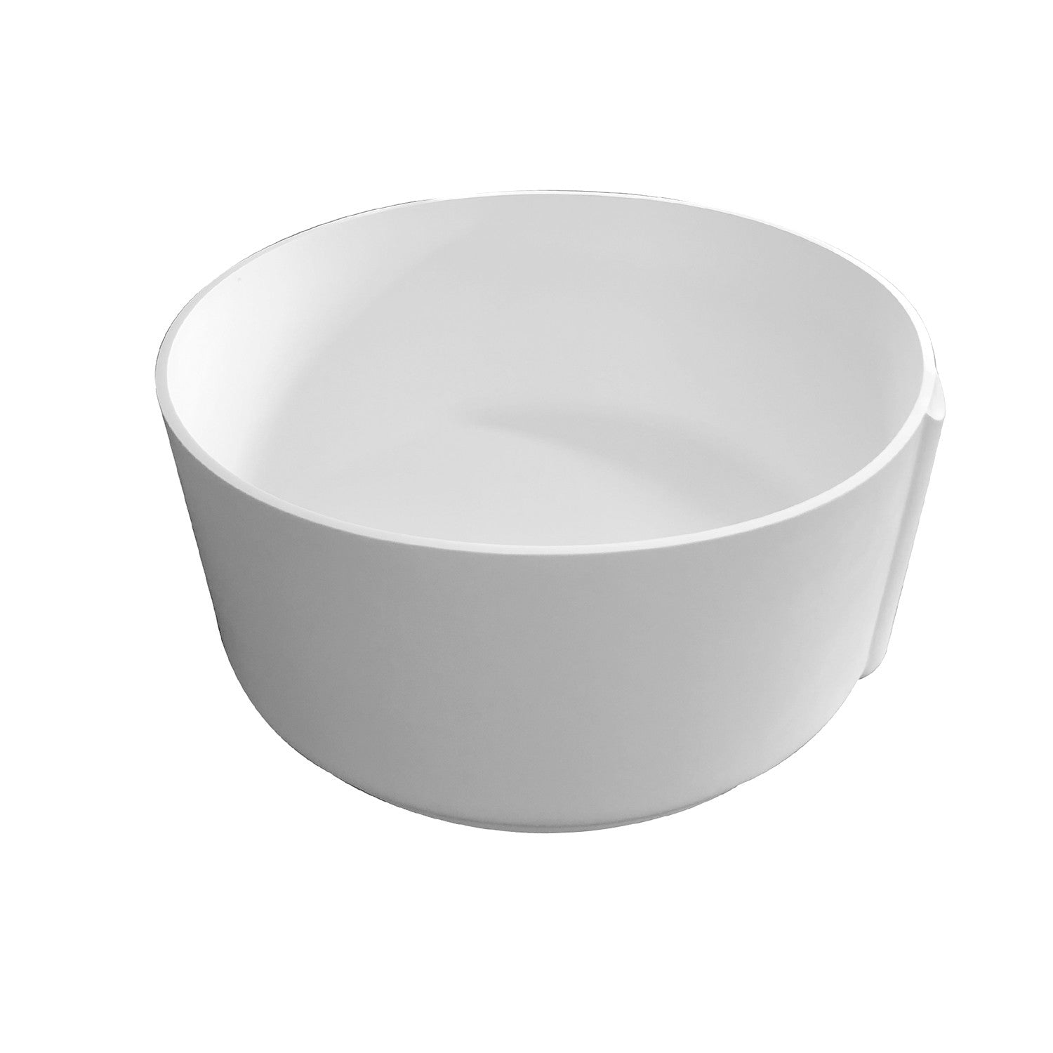 Kingston Brass VRTRO515224 51" Solid Surface Round Double Ended Freestanding Tub with Drain, Matte White