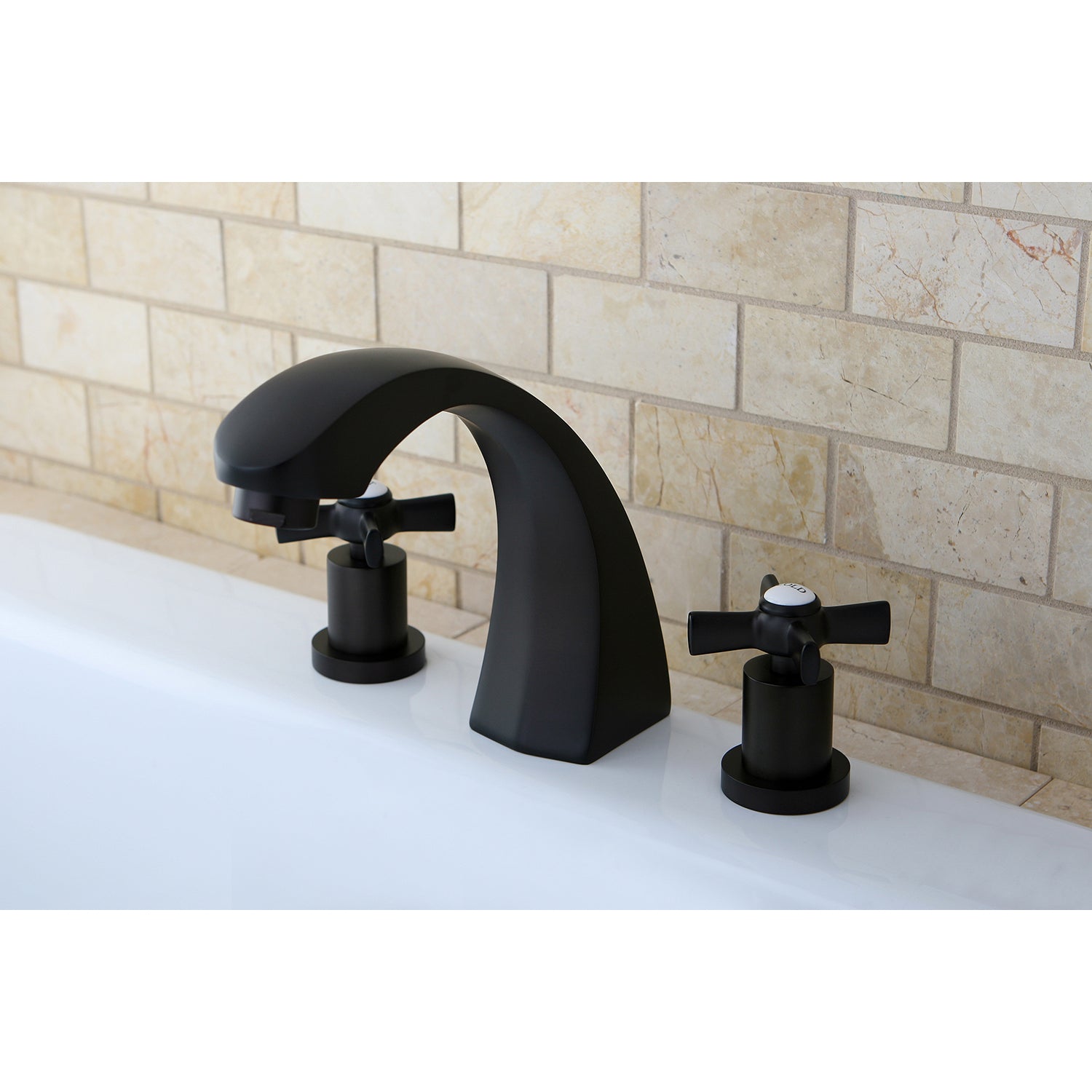 Kingston Brass KS4365ZX Millennium Two-Handle Deck Mount Roman Tub Faucet, Oil Rubbed Bronze