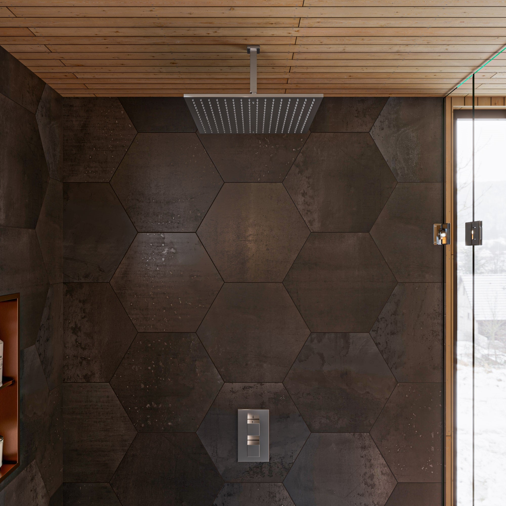 ALFI ABSA6S-BN Brushed Nickel 6" Square Ceiling Shower Arm