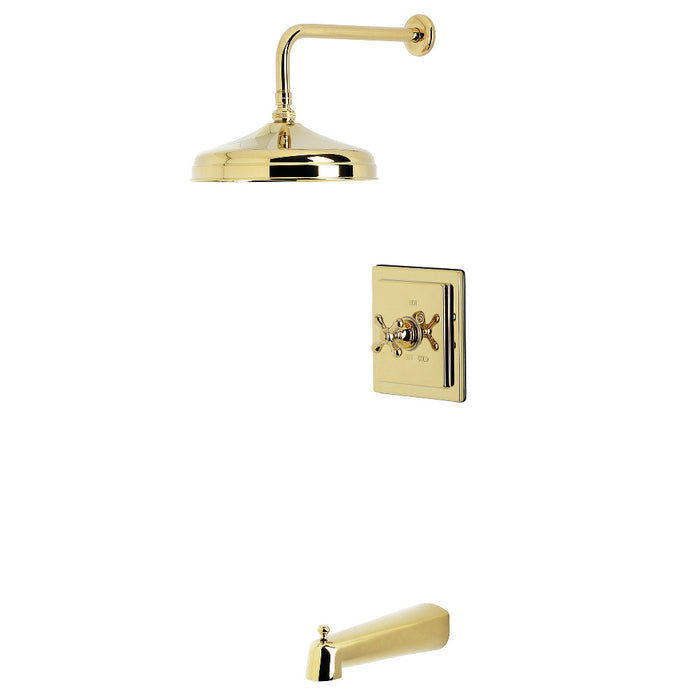 Kingston Brass KB6142AX Revival Single-Handle Pressure Balanced Tub and Shower Faucet, Polished Brass