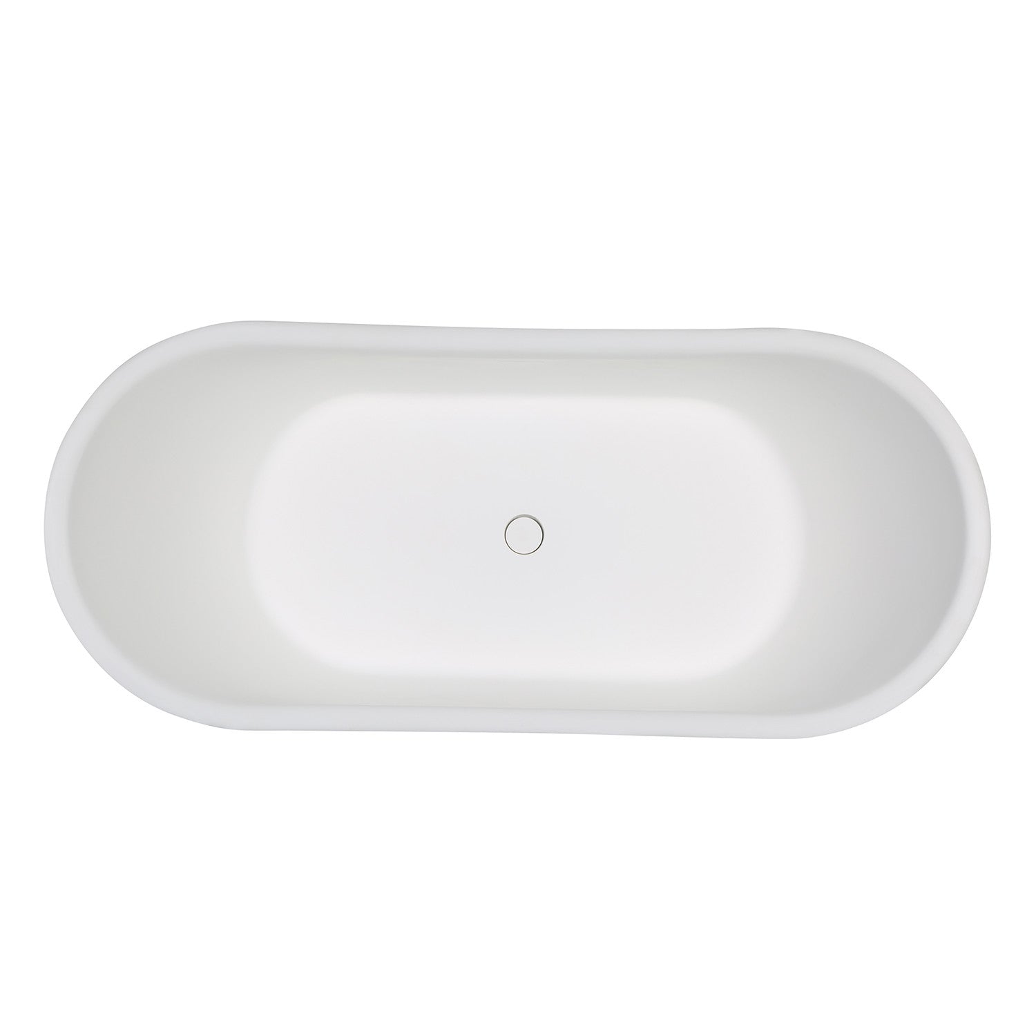 Aqua Eden VRTDS683027 68" Solid Surface Oval Double Slipper Pedestal Tub with Drain (No Faucet Drillings), Matte White/Glossy White