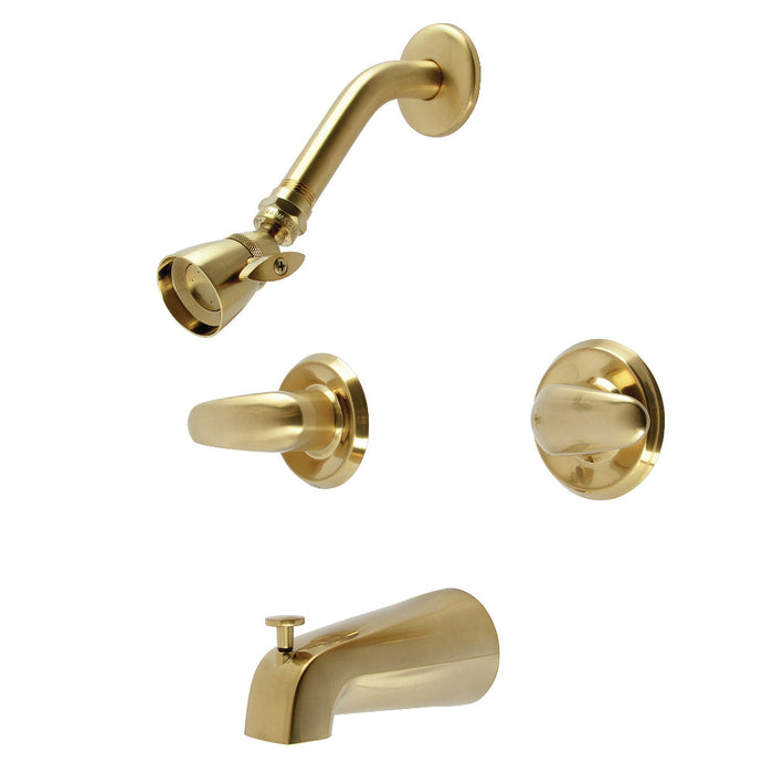 Kingston Brass KB247LL Legacy Double-Handle Tub and Shower Faucet, Brushed Brass