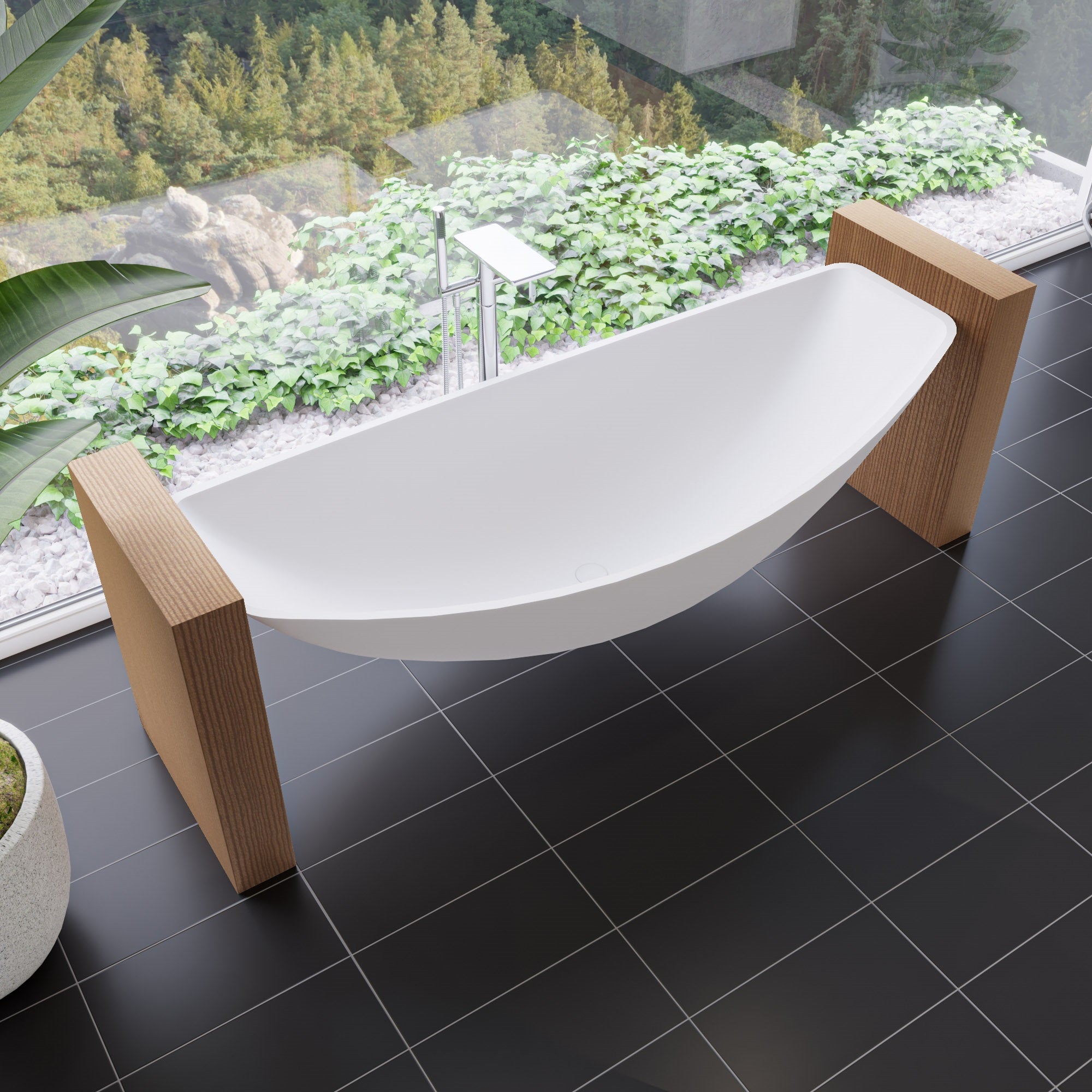 ALFI AB2875-PC Polished Chrome Free Standing Floor Mounted Bath Tub Filler