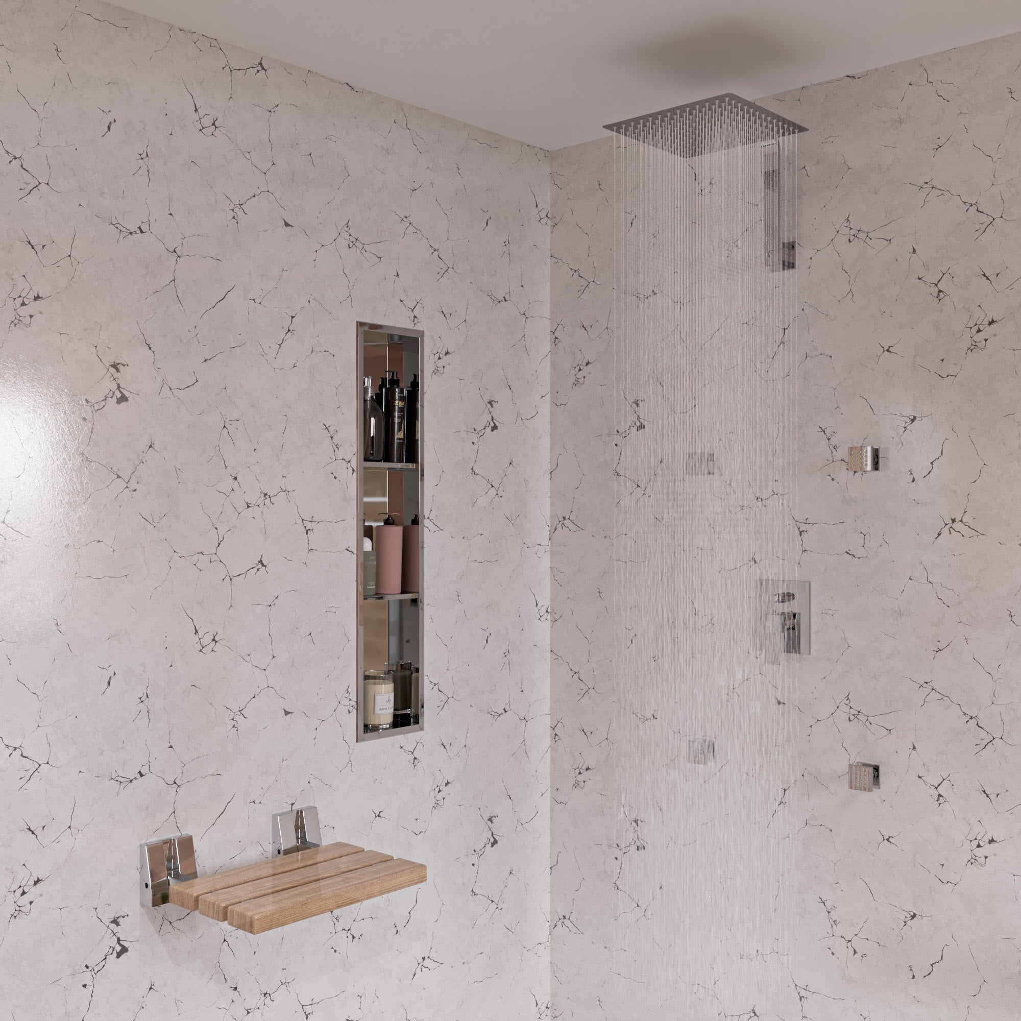 ALFI AB12GSW-PC Polished Chrome 12" Square Raised Wall Mounted Shower Arm