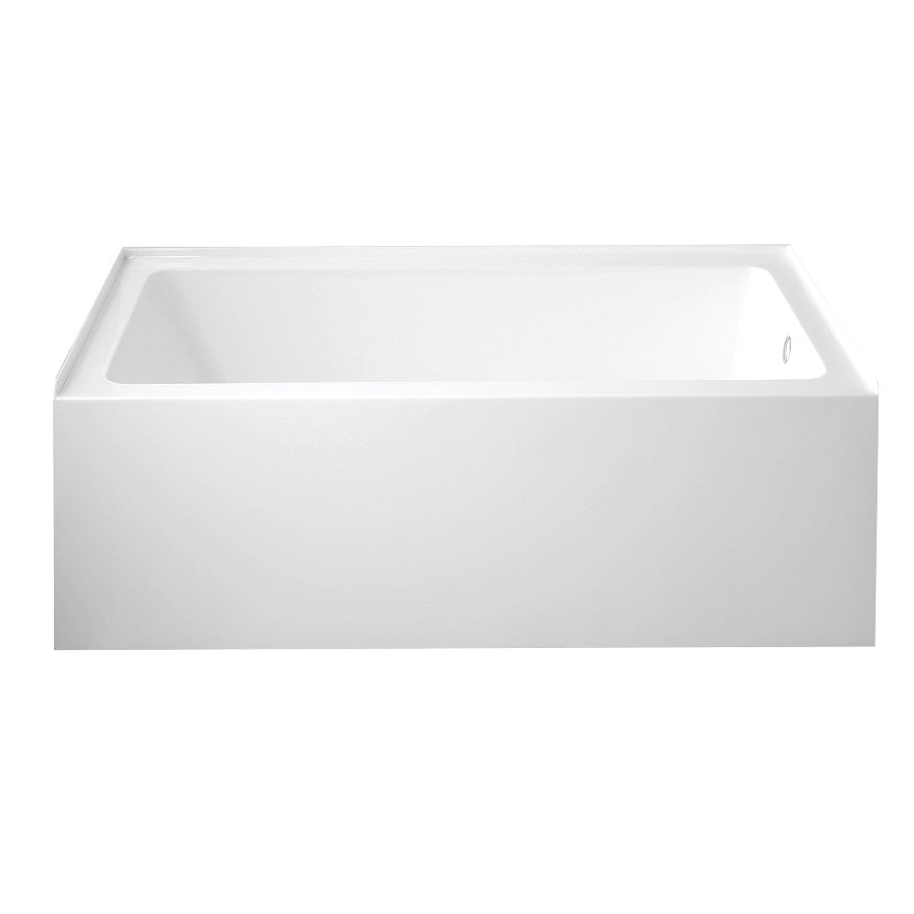 Aqua Eden VTAP6032R22C 60" Acrylic Rectangular 3-Wall Alcove Tub with Anti-Skid Surface, Right Hand Drain, Glossy White