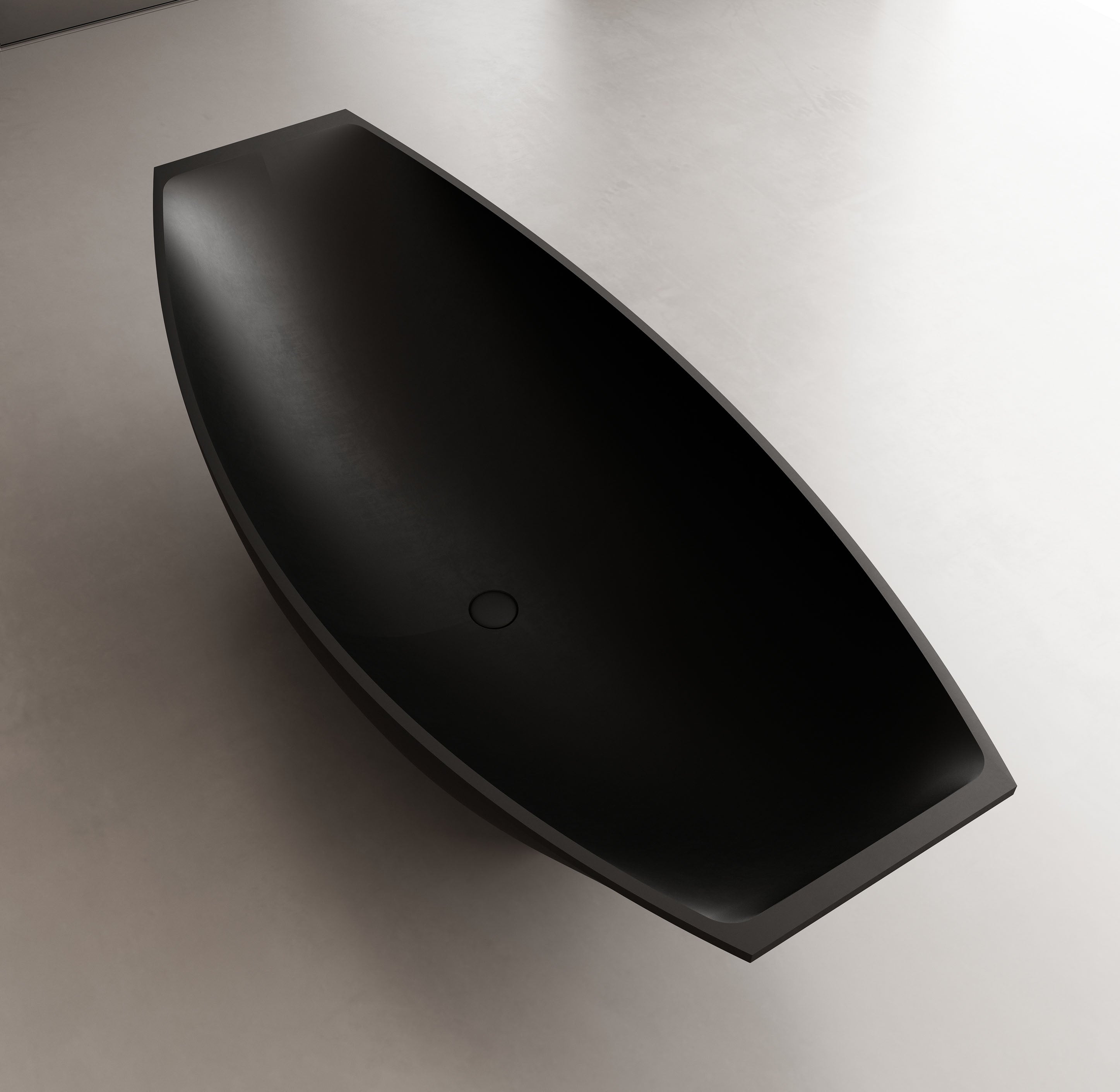 ALFI AB9991BM Black Matte 71" Solid Surface Resin Free Standing Hammock Style Bathtub