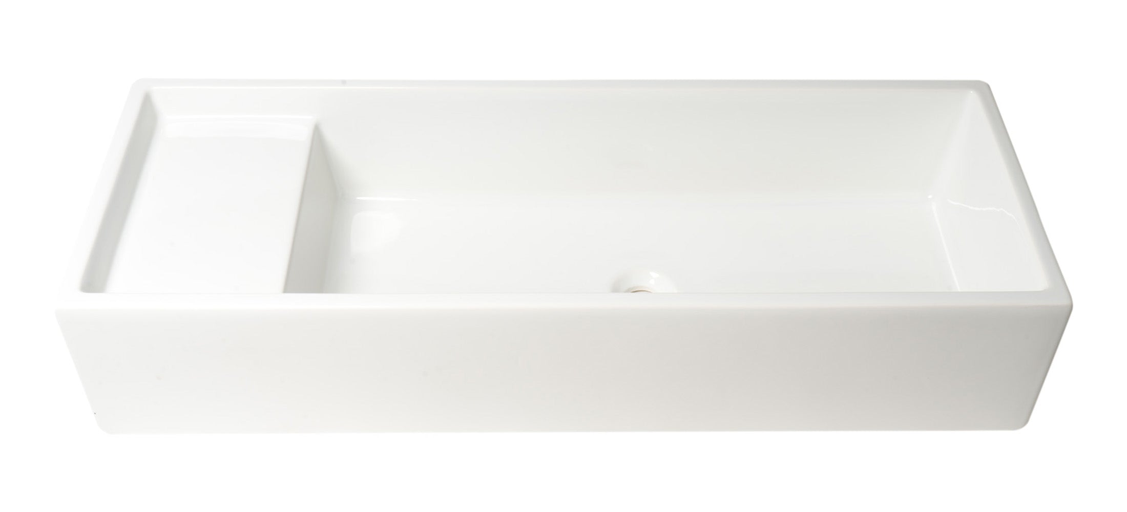 ALFI AB39TR 39" White Above Mount Fireclay Bathroom Trough Sink