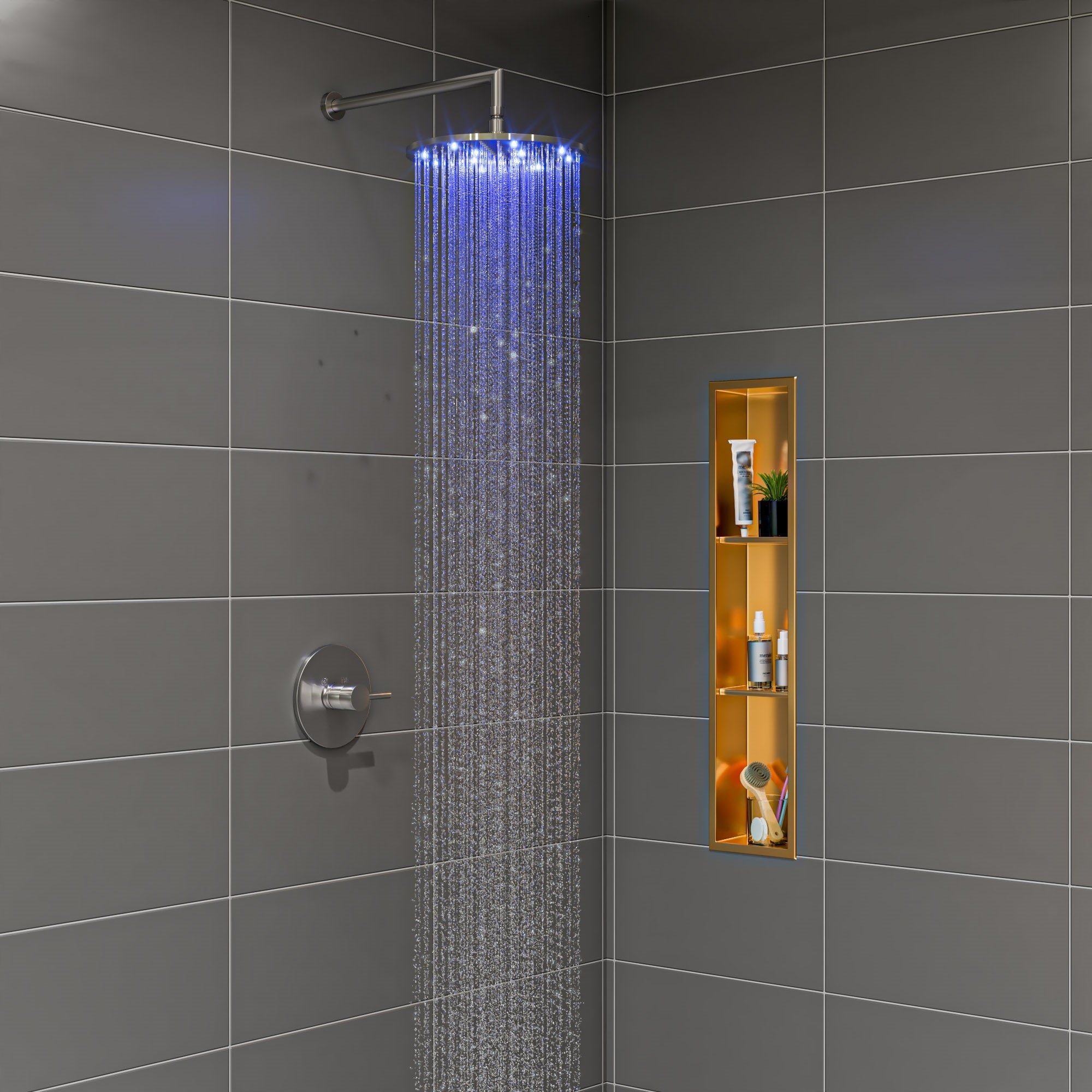 ALFI ABSA16R-BN Brushed Nickel 16" Round Wall Shower Arm