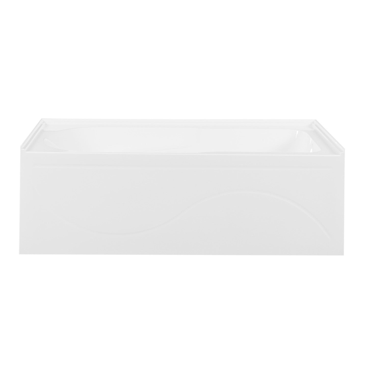 Aqua Eden VTAP603022R 60" Acrylic Rectangular 3-Wall Alcove Tub with Anti Skid and Right Hand Drain Hole, Glossy White