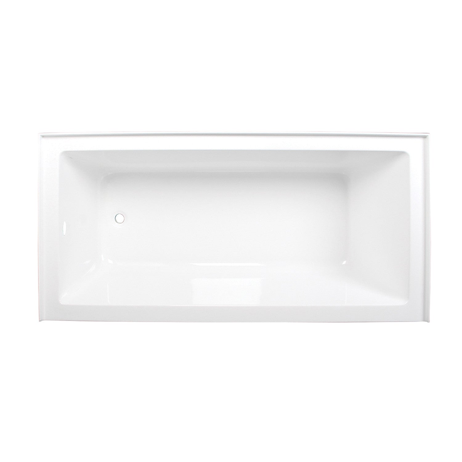 Aqua Eden VTAP663222L 66" Acrylic Rectangular 3-Wall Alcove Tub, Left Hand Drain, Glossy White
