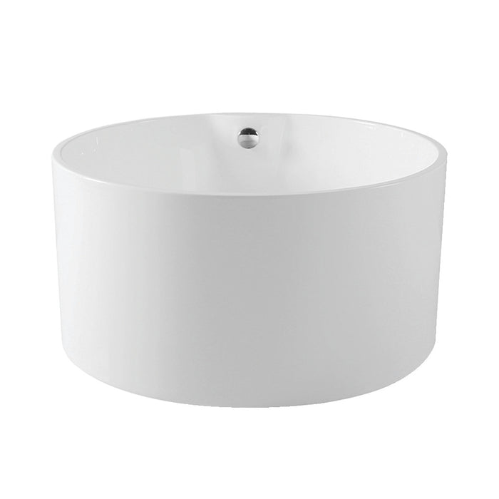 Kingston Brass VTRO454523 45" Acrylic Round Double Ended Freestanding Tub with Drain, Glossy White