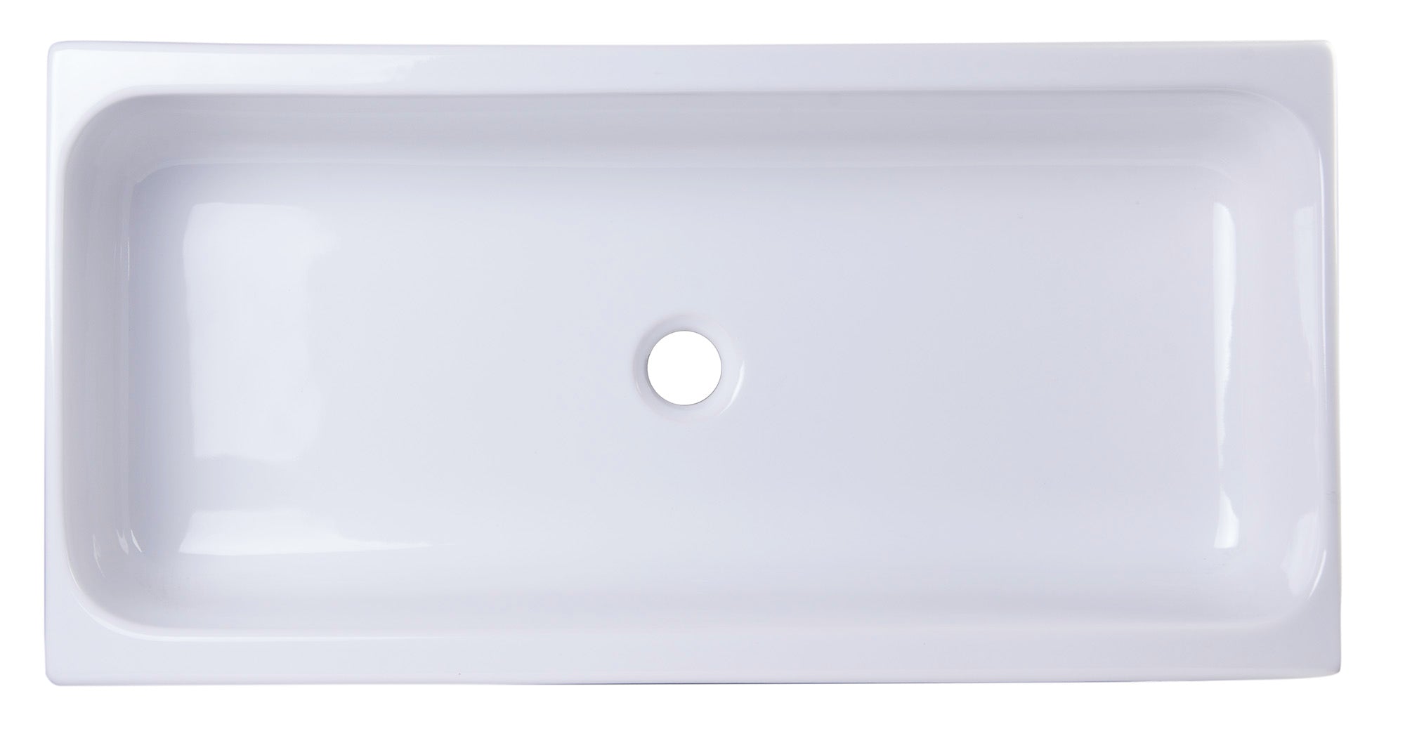 ALFI AB36TR  36" White Above Mount Fireclay Bath Trough Sink