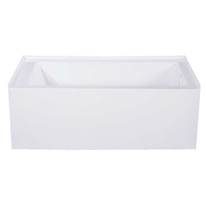 Aqua Eden VTAP543022R 54" Acrylic Rectangular 3-Wall Alcove Tub, Right Hand Drain, Glossy White