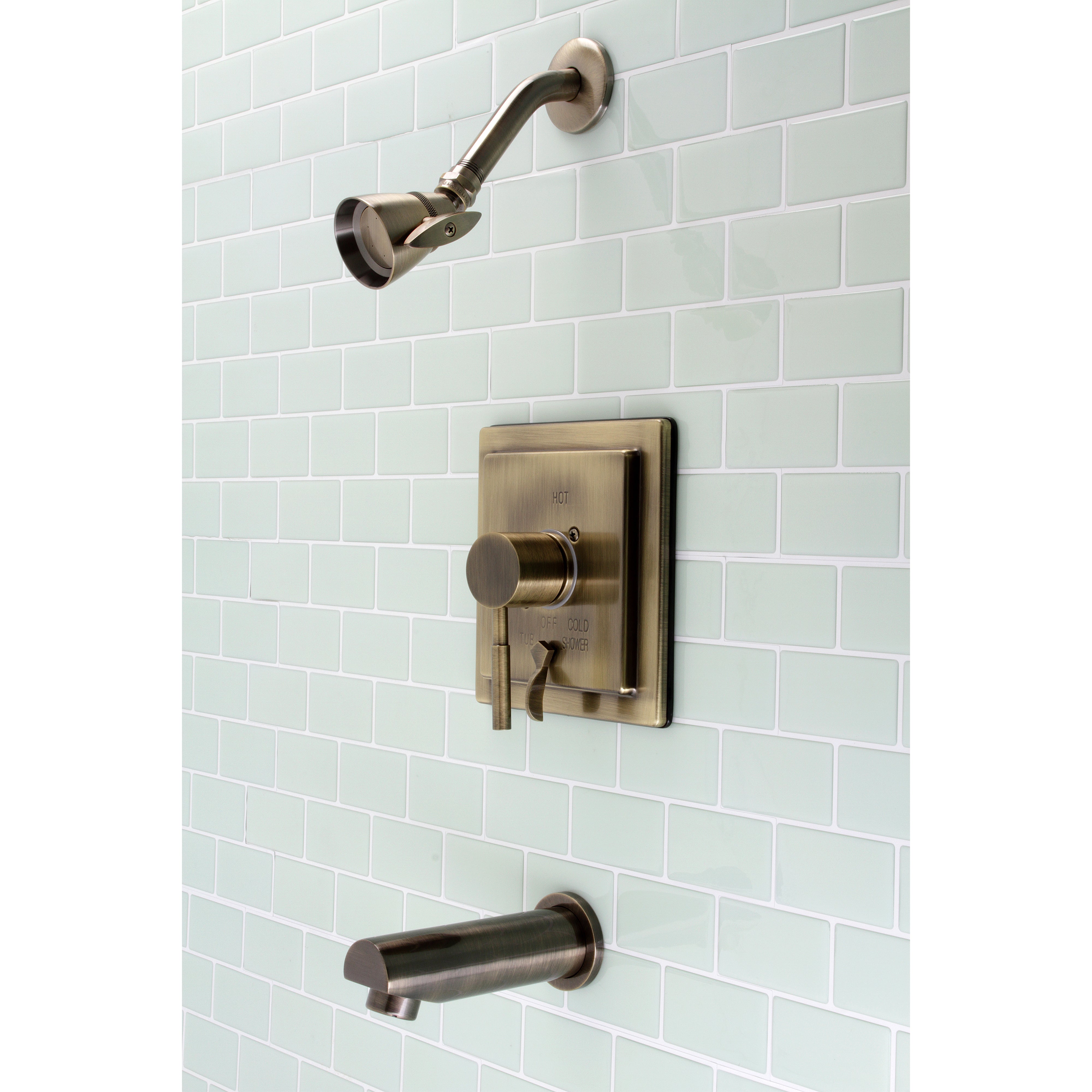 Kingston Brass KB86530DL Concord Single-Handle Pressure Balanced Tub and Shower Faucet, Antique Brass