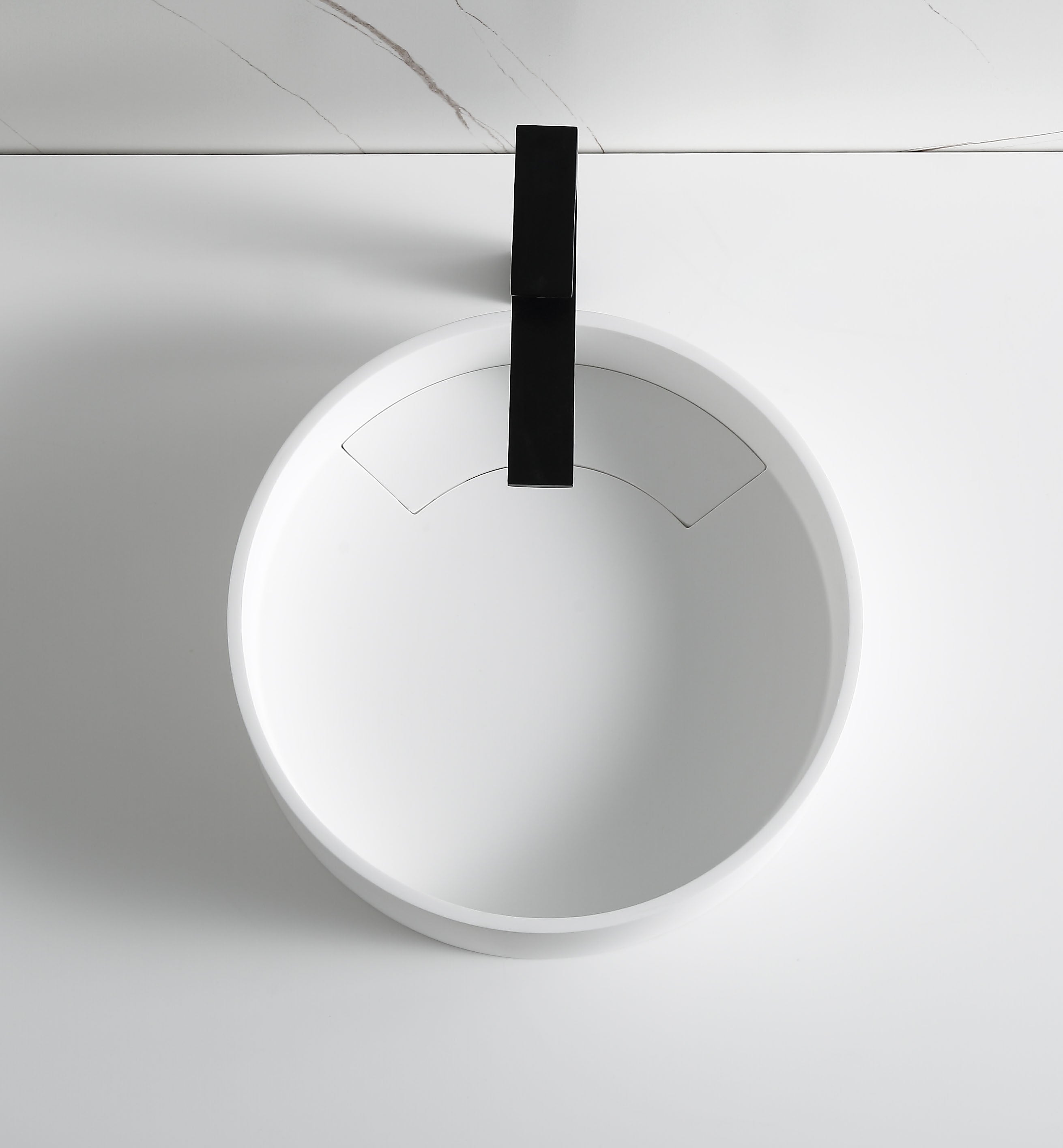 ALFI ABRS15R 15" Round White Matte Solid Surface Resin Sink