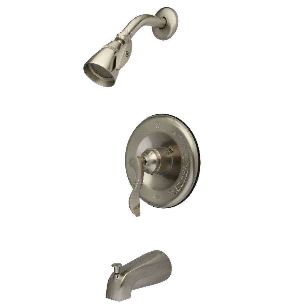 Kingston Brass KB1638DFL NuFrench Single-Handle Pressure Balanced Tub and Shower Faucet, Brushed Nickel