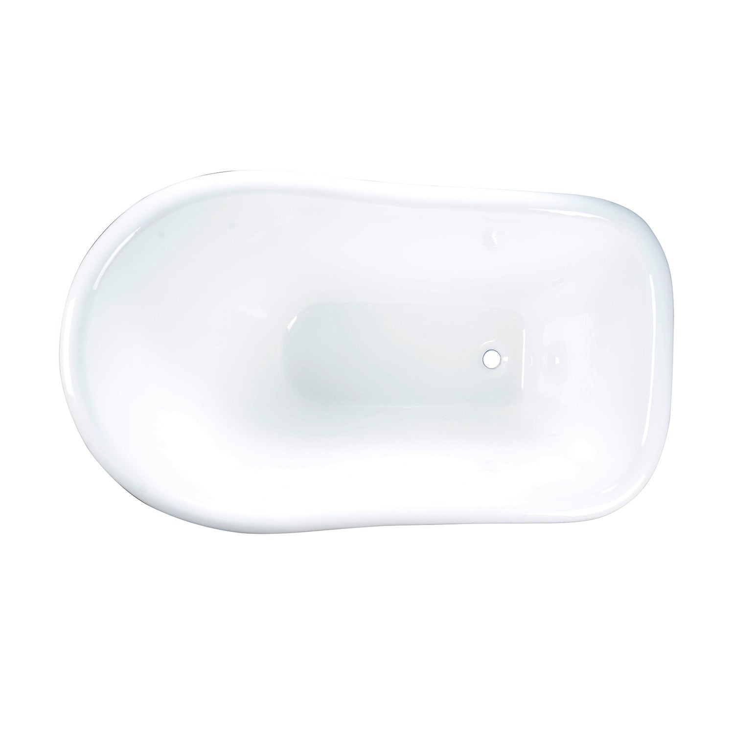 Kingston Brass VCTND513029 51" Cast Iron D-Shaped Single Slipper Pedestal Tub (No Faucet Drillings), White