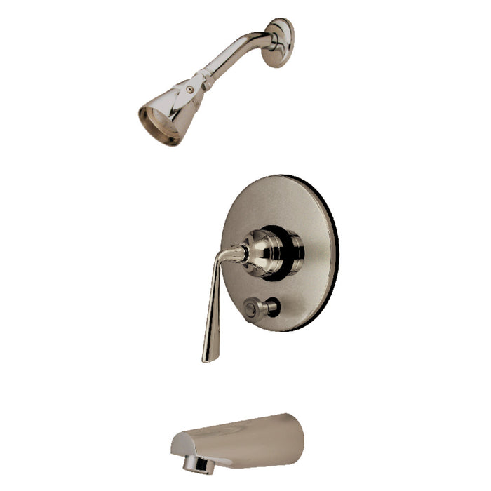 Kingston Brass KB86980ZL Silver Sage Single-Handle Pressure Balanced Tub and Shower Faucet, Brushed Nickel