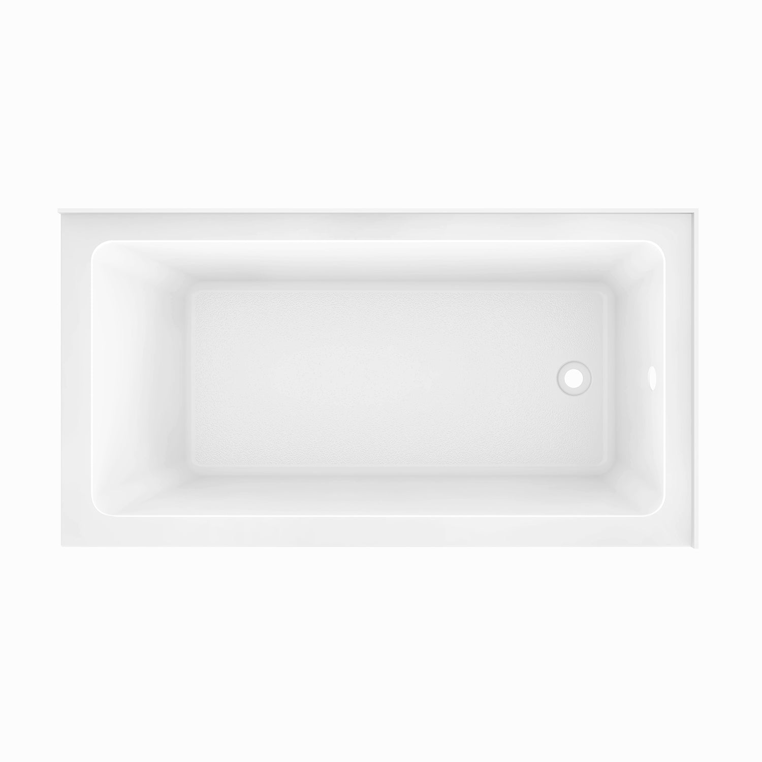 Aqua Eden VTAP6032R21TS 60" Acrylic Rectangular 2-Wall Corner Alcove Tub, Right Hand Drain, Glossy White