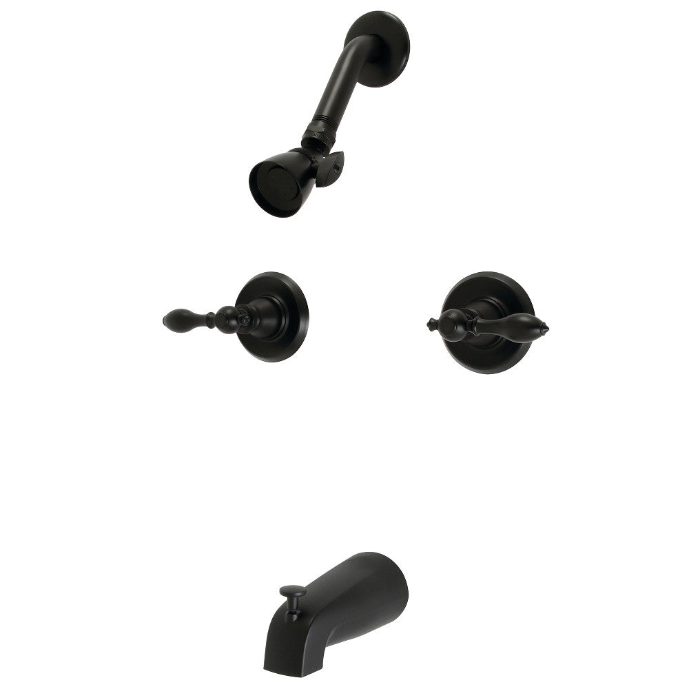 Kingston Brass KB240ACL American Classic Double-Handle Tub and Shower Faucet, Matte Black