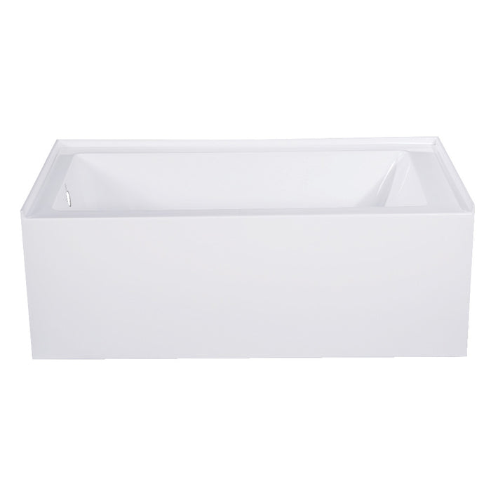 Aqua Eden VTAP543022L 54" Acrylic Rectangular 3-Wall Alcove Tub, Left Hand Drain, Glossy White
