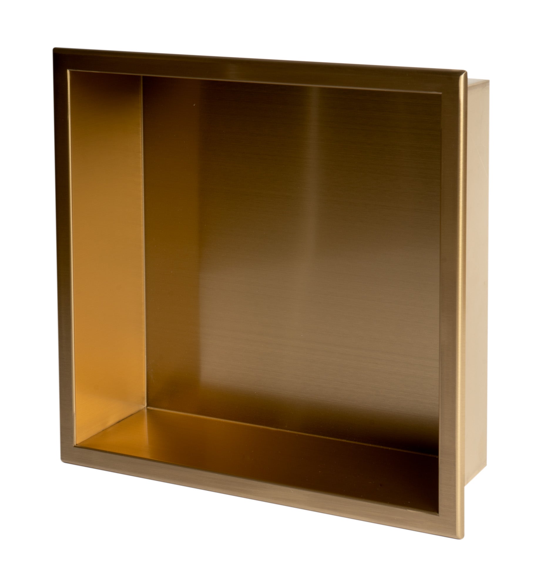 ALFI ABNP1616-BG 16" x 16" Brushed Gold PVD Steel Square Single Shelf Shower Niche